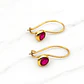 Aros rubí con gancho Oro 18k - Miniatura 4