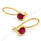 Aros rubí con gancho Oro 18k - Miniatura 1