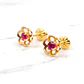 Aros flores rubí y circónes Oro 18k - Miniatura 2