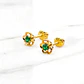 Aros flores esmeralda Oro 18k - Miniatura 2