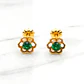 Aros flores esmeralda Oro 18k - Miniatura 4