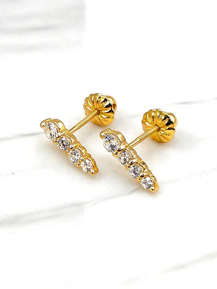 Aros reina circones Oro 18k