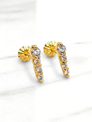 Aros reina circones Oro 18k