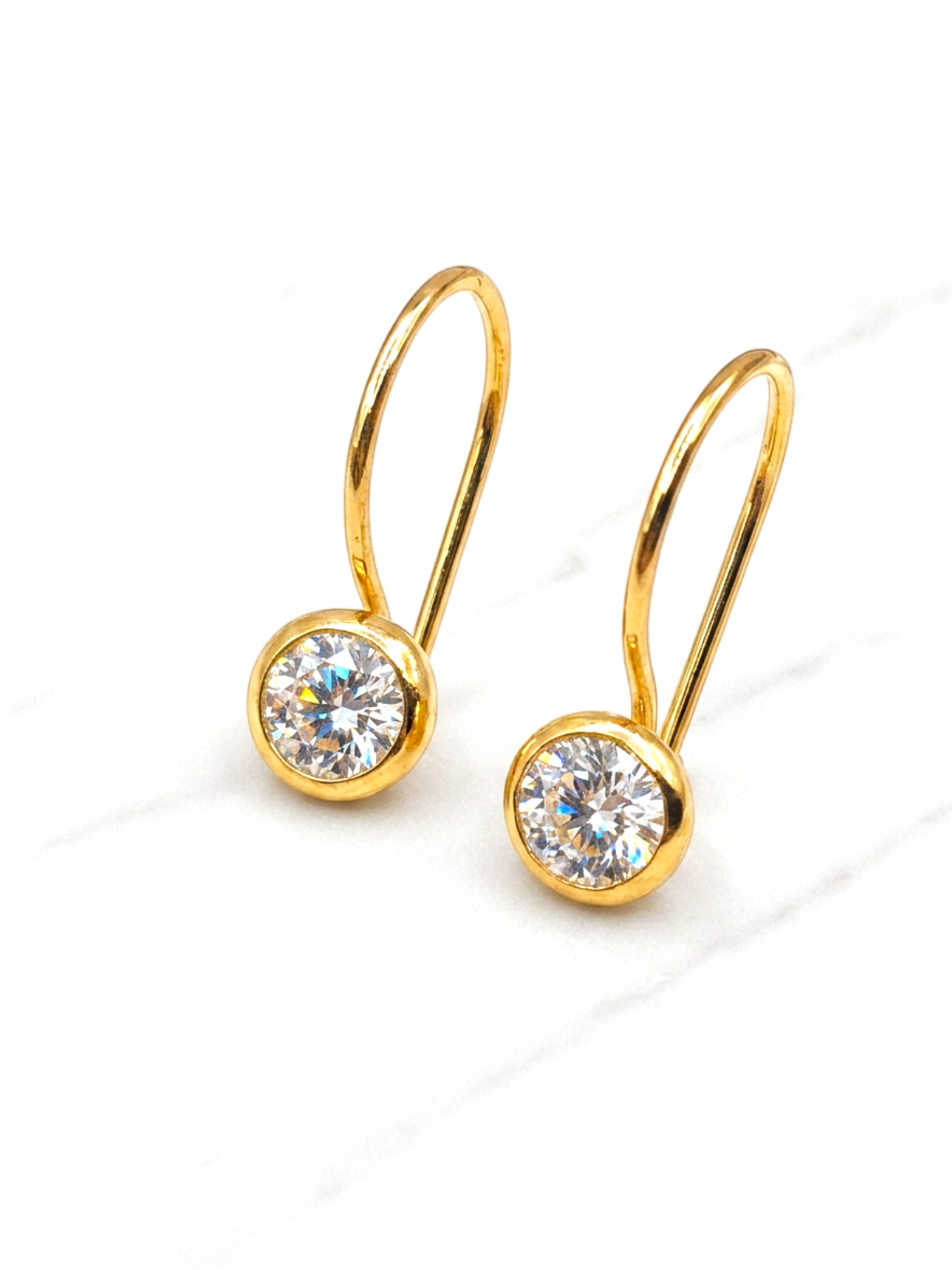 Aros circón con gancho Oro 18k 1