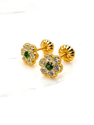 Aros rosa Esmeralda medianos Oro 18k