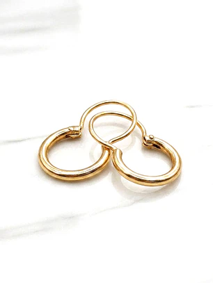 Aros argolla con gancho número  1 Oro 18k