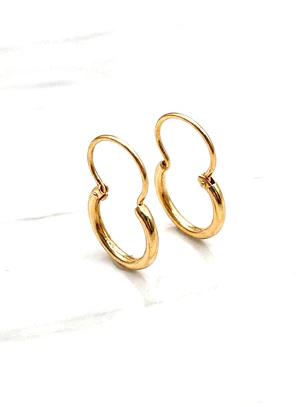 Aros argolla con gancho número  1 Oro 18k