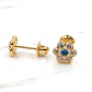 Aros rosa circónes y agua marina Oro 18k - Miniatura 2
