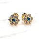 Aros rosa circónes y agua marina Oro 18k - Miniatura 3