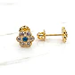 Aros rosa circónes y agua marina Oro 18k - Miniatura 4
