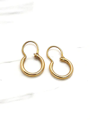 Aros argolla tubo con gancho número 1 Oro 18k