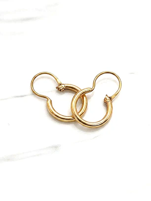 Aros argolla tubo con gancho número 1 Oro 18k