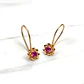 Aros flor rubí con gancho Oro 18k - Miniatura 1