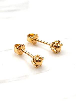 Aros bolita pistilo 6 mm Oro 18k