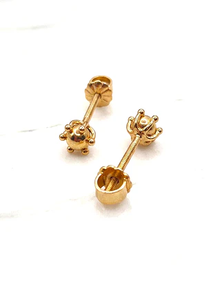 Aros bolita pistilo 6 mm Oro 18k