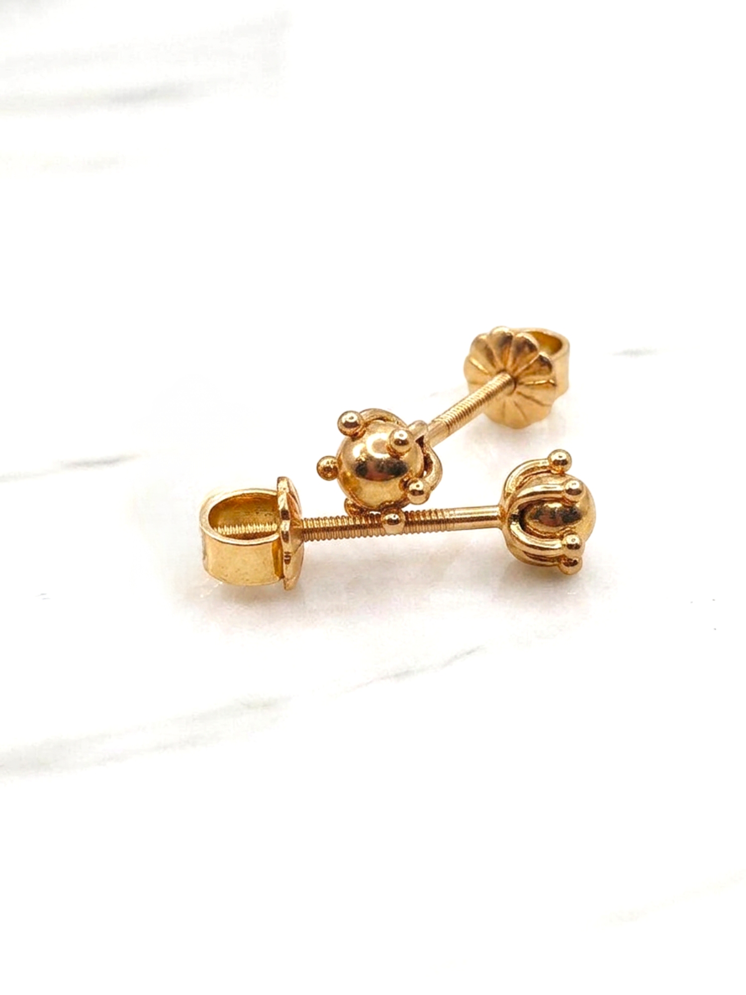 Aros bolita pistilo 6 mm Oro 18k 3