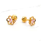 Aros flor Rosa de Francia oro 18k  - Miniatura 2