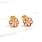 Aros flor Rosa de Francia oro 18k  - Miniatura 4