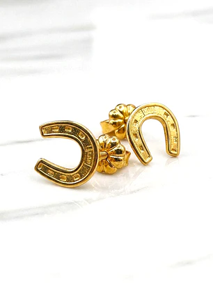 Aros herradura Oro 18k