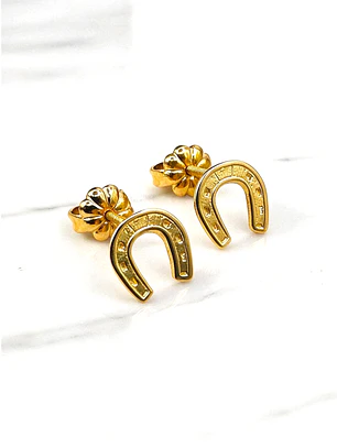 Aros herradura Oro 18k