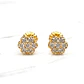 Aros flor circones 6 mm Oro 18k - Miniatura 1