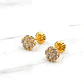 Aros flor circones 6 mm Oro 18k - Miniatura 4
