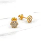 Aros flor circones 6 mm Oro 18k - Miniatura 2