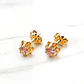 Aros chaton italianos Rosa de Francia medianos Oro 18k  - Miniatura 1