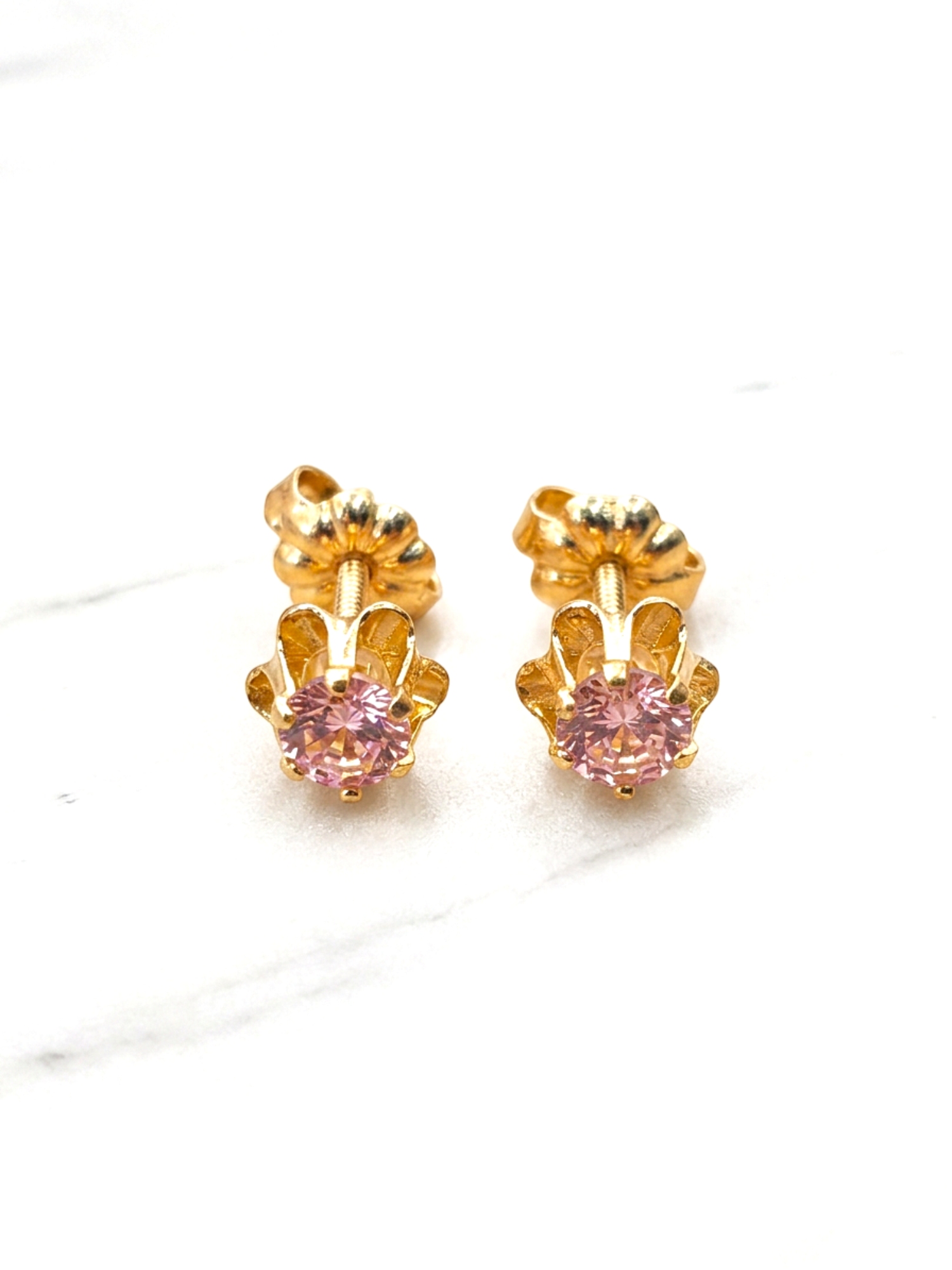 Aros chaton italianos Rosa de Francia medianos Oro 18k  2