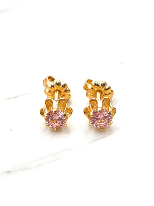 Aros chaton italianos Rosa de Francia medianos Oro 18k 