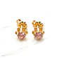 Aros chaton italianos Rosa de Francia medianos Oro 18k  - Miniatura 2