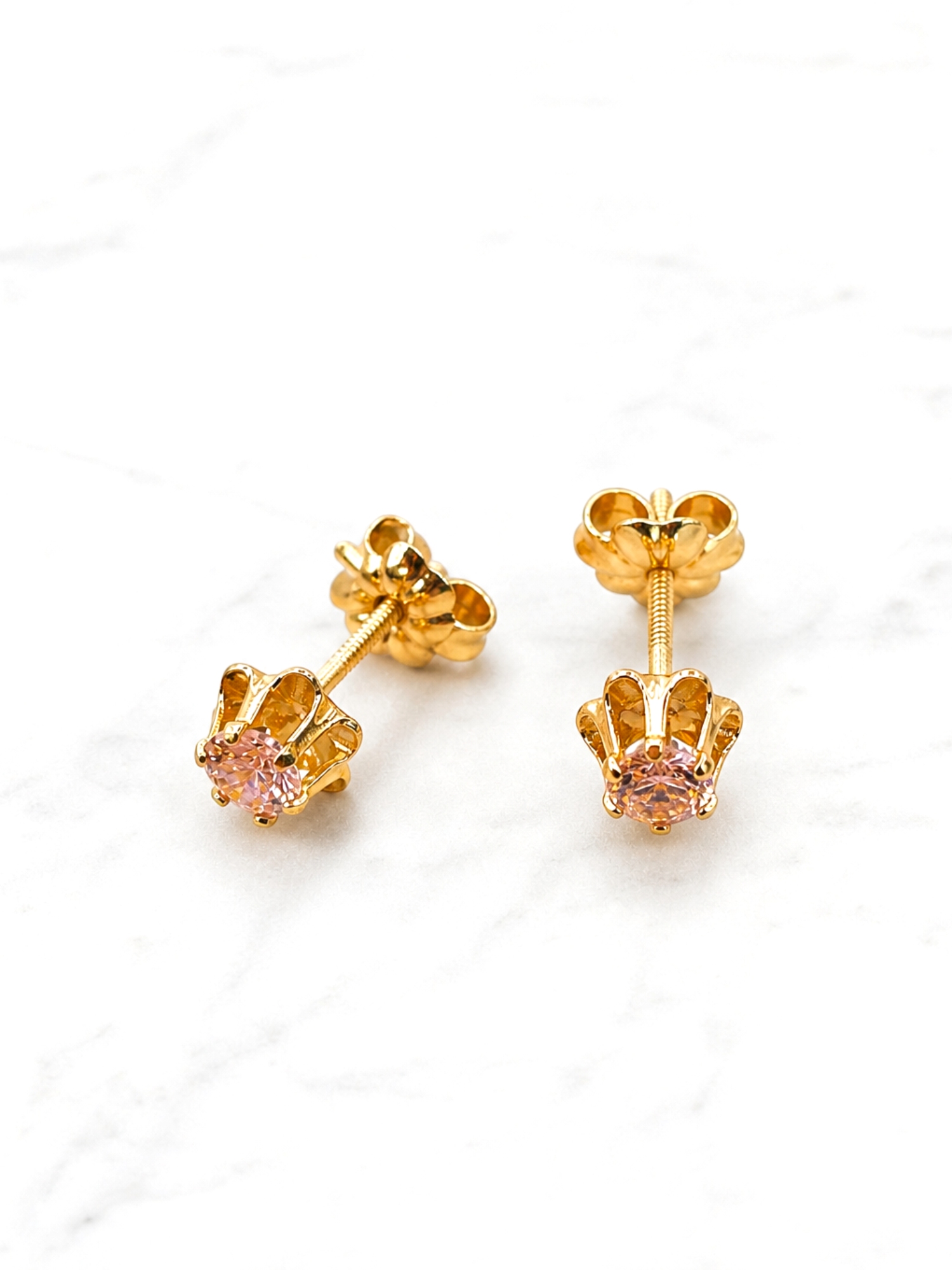 Aros chaton italianos Rosa de Francia medianos Oro 18k  4