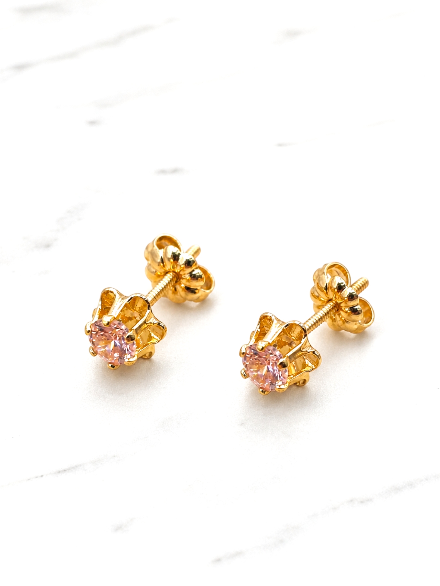 Aros chaton italianos Rosa de Francia medianos Oro 18k  3