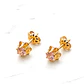 Aros chaton italianos Rosa de Francia medianos Oro 18k  - Miniatura 3