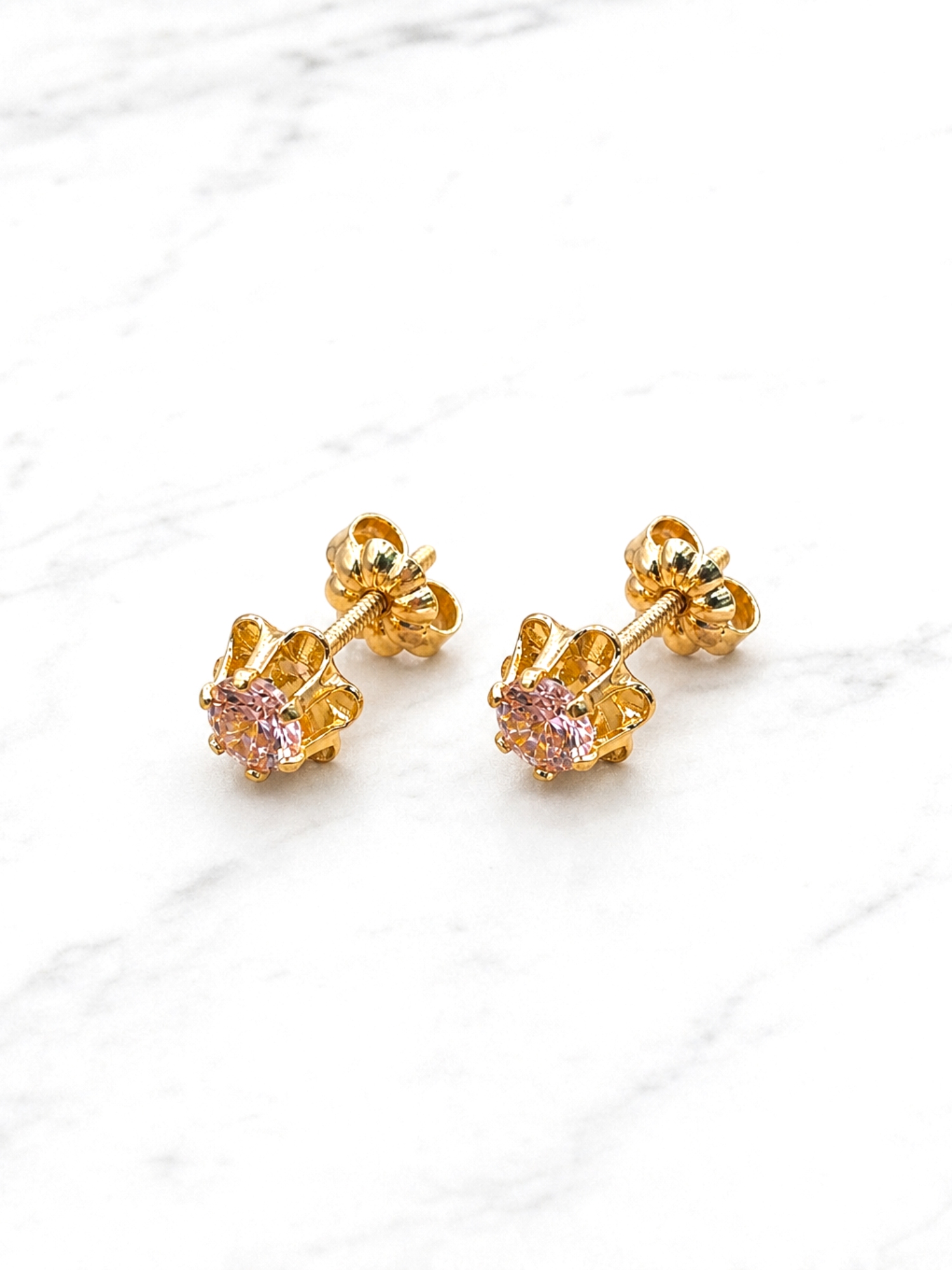 Aros chaton italianos Rosa de Francia medianos Oro 18k  5