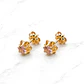 Aros chaton italianos Rosa de Francia medianos Oro 18k  - Miniatura 5
