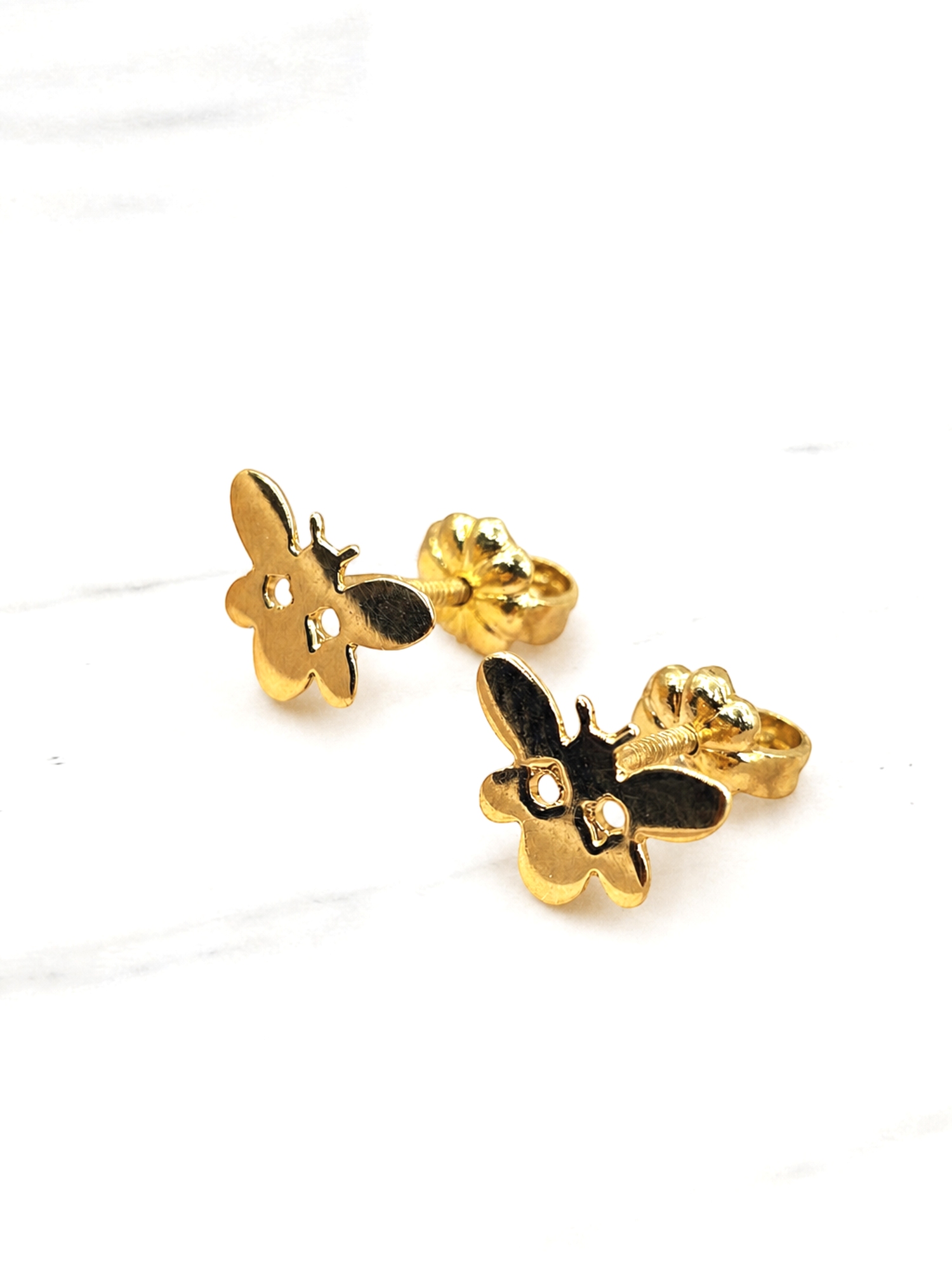 Aros mariposa 1 cm Oro 18k 3