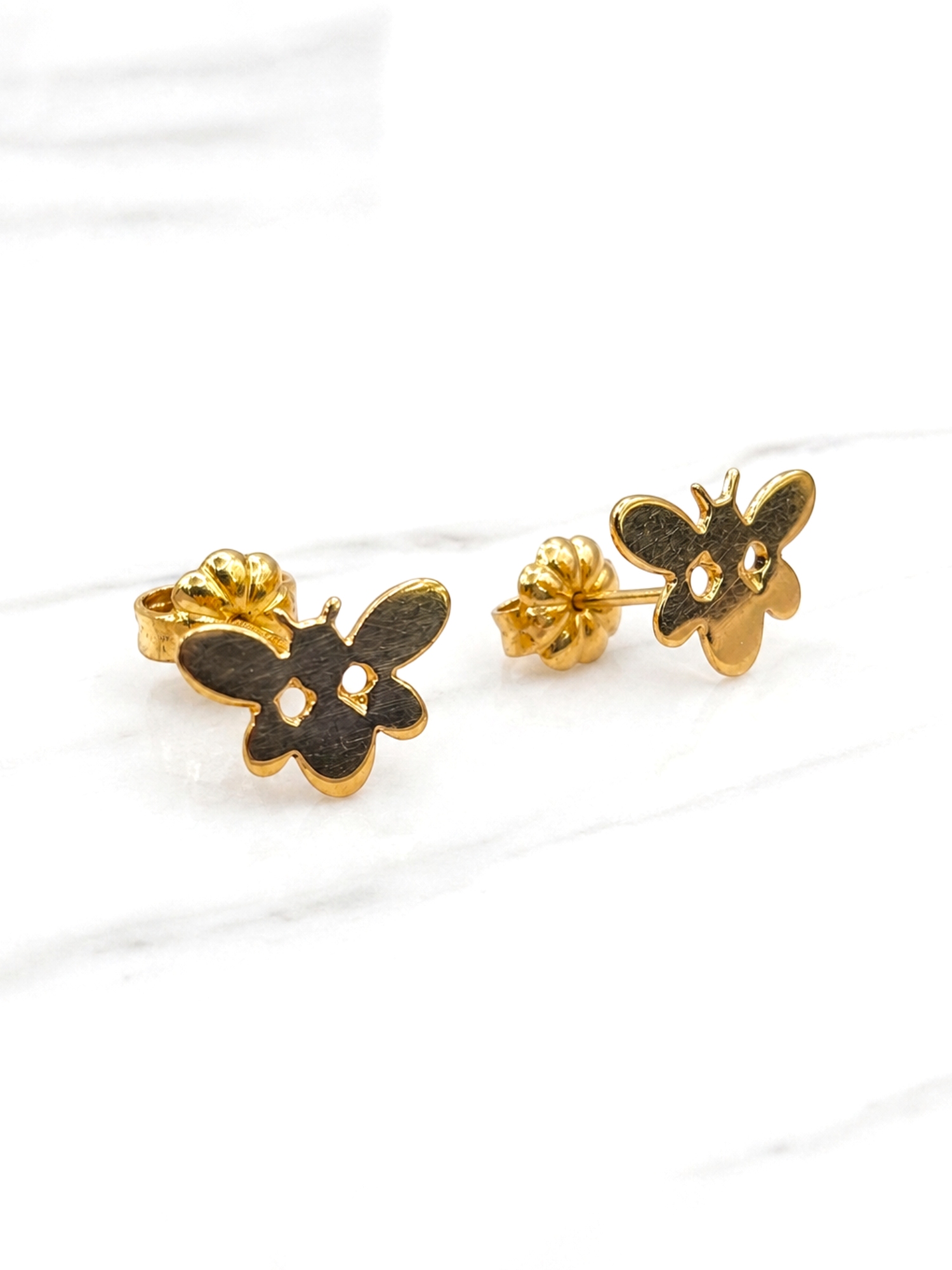 Aros mariposa 1 cm Oro 18k 1