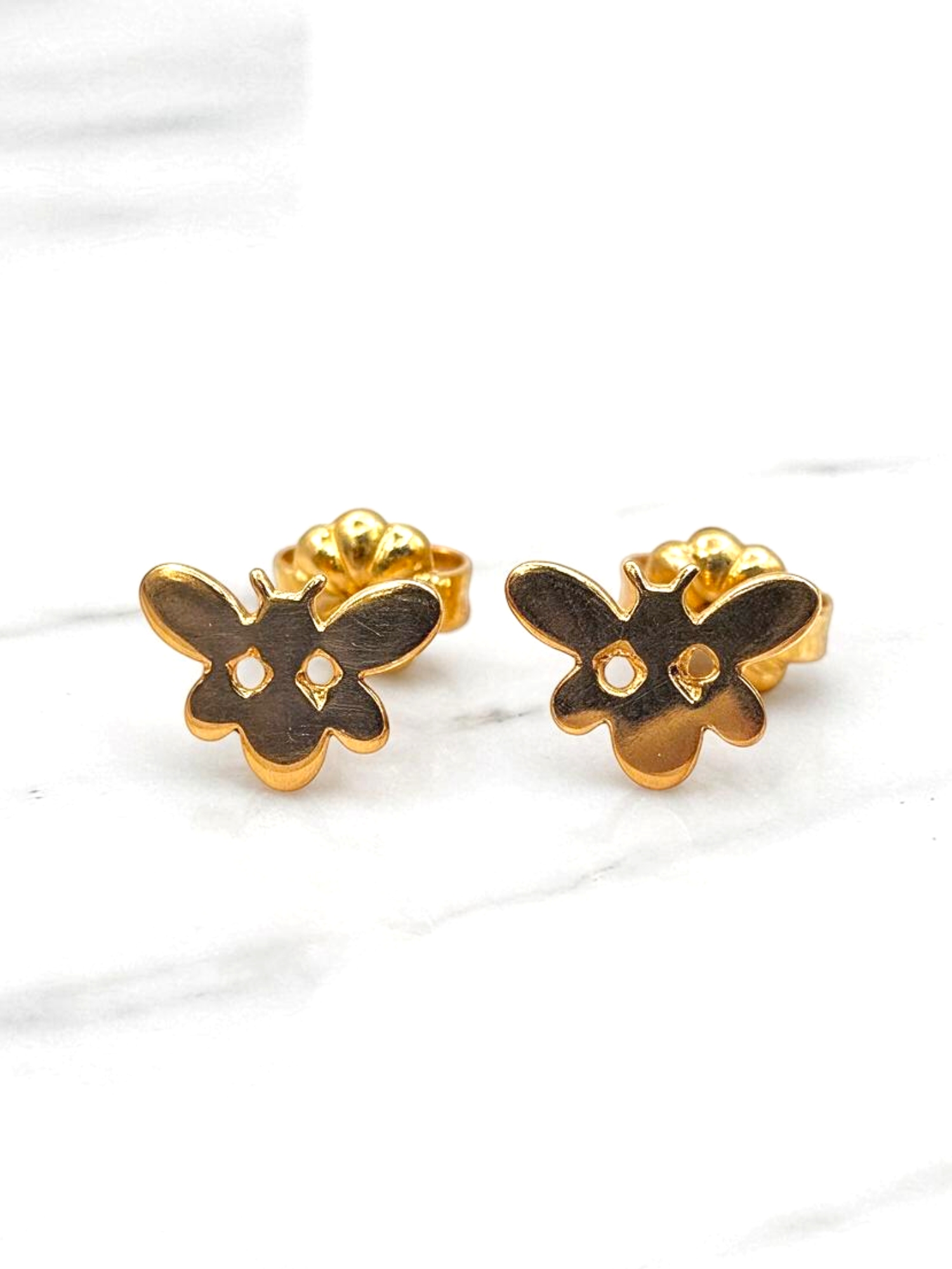 Aros mariposa 1 cm Oro 18k 4