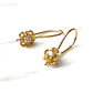 Aros colgante dos flores circón Oro 18k - Miniatura 2