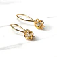 Aros colgante dos flores circón Oro 18k - Miniatura 3