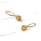 Aros colgante dos flores circón Oro 18k - Miniatura 4