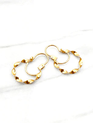 Aros argolla entorchado 2.3 cm Oro 18k 