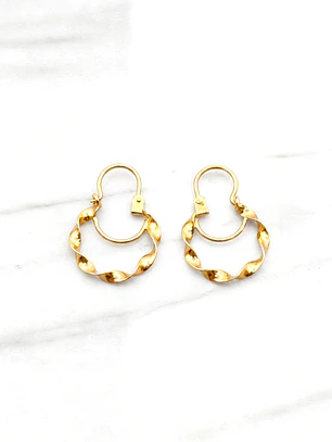 Aros argolla entorchado 2.3 cm Oro 18k 