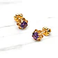 Aros chaton italiano amatista medianos Oro 18k - Miniatura 2