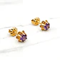Aros chaton italiano amatista medianos Oro 18k - Miniatura 3