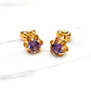 Aros chaton italiano amatista medianos Oro 18k - Miniatura 4
