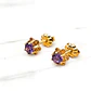 Aros chaton italiano amatista medianos Oro 18k - Miniatura 5