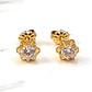 Aros chaton italiano medianos circón Oro 18k - Miniatura 3