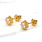 Aros chaton italiano medianos circón Oro 18k - Miniatura 1